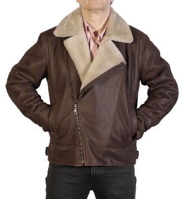 Premium Quality Full Shearling Cross Over Aviator Flying Jacket - SL115812